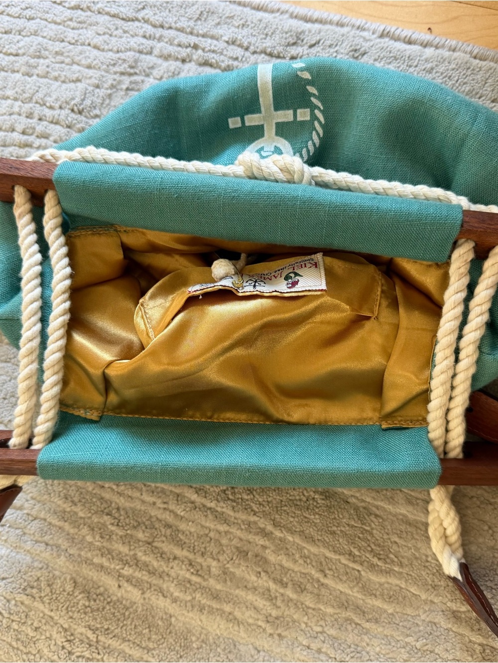 NEW KIEL JAMES PATRICK TURQUOISE ANCHOR ROPE NAUTICAL CROSSBODY - Picture 3 of 14